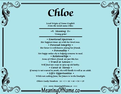 Meaning, origin and history of the name Chloe.